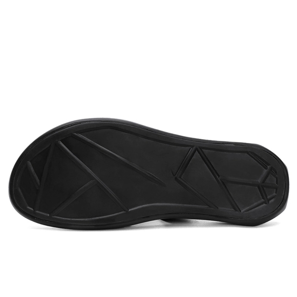 MEN'S GENUINE LEATHER STRIPED FRONT SLIPPERZ - Picture 7 of 16